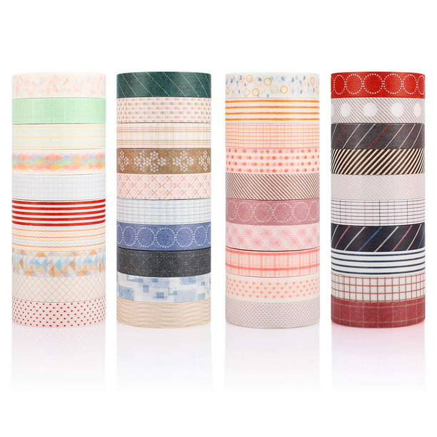 Accmor 40 Rolls Washi Tape Set Gift Wrapping,DIY Decor and Craft Supplies Planners Bullet Journals Decorative Washi Masking Tape for Scrapbooking 